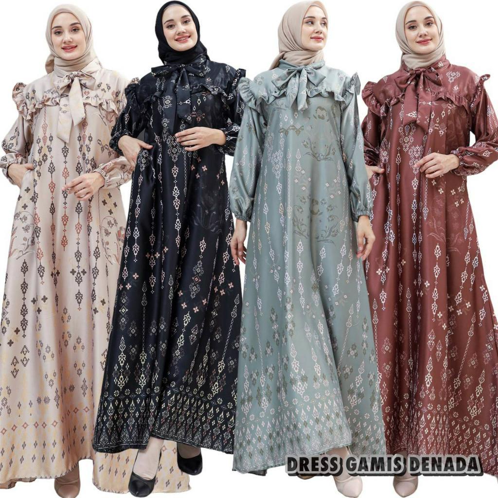 Dress Gamis Denada Resleting Busui Baju Wanita Pakaian Wanita