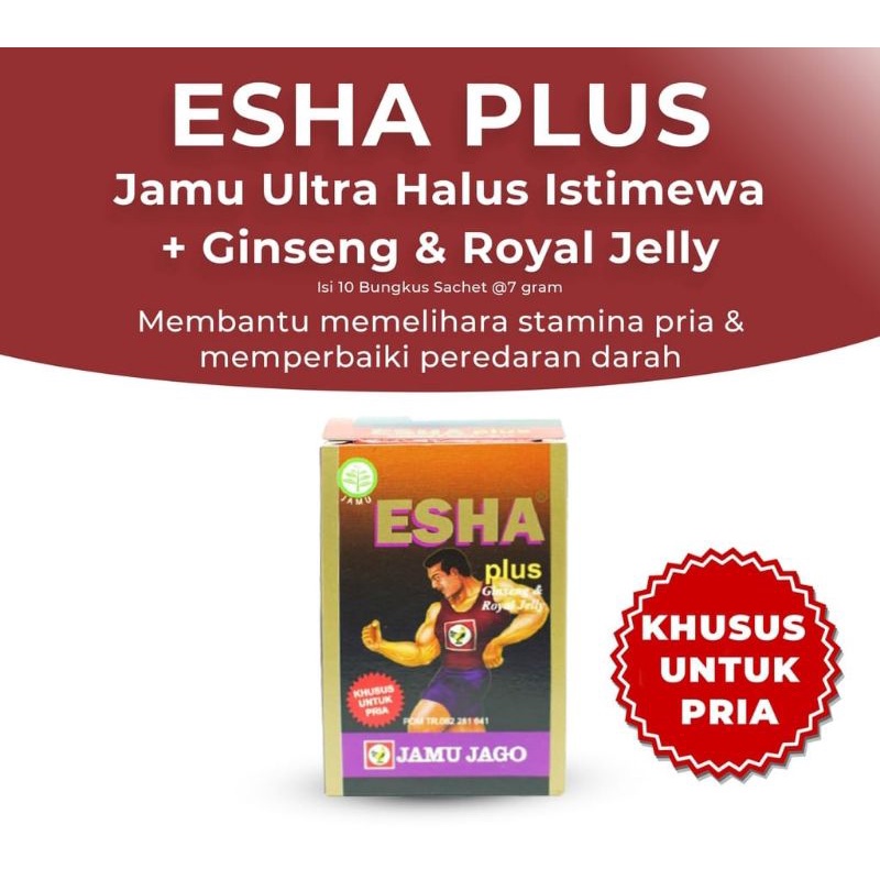 

ESHA Plus Ginseng dan Royal Jelly Ramuan Herbal Untuk Meningkatkan Stamina Tubuh Pria