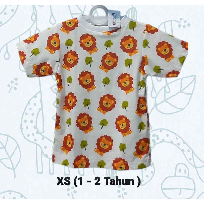 Cikids Baju Kaos Bayi Anak Balita Cewek Perempuan laki - Laki Cowok Size Xs Umur 1-2 Tahun
