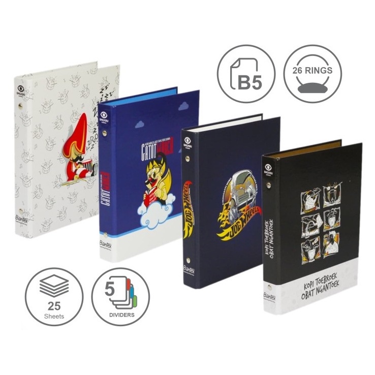 

Bantex Binder B5 26 Ring Motif Dagadu