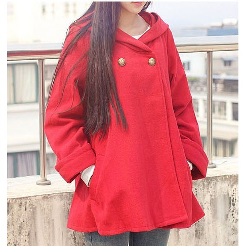 Double Breasted Hoodie Jaket Wanita Simple Korea Style Jfashion