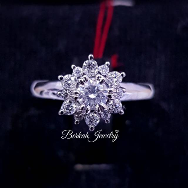 Cincin emas berlian asli natural diamond sertifikat keaslian