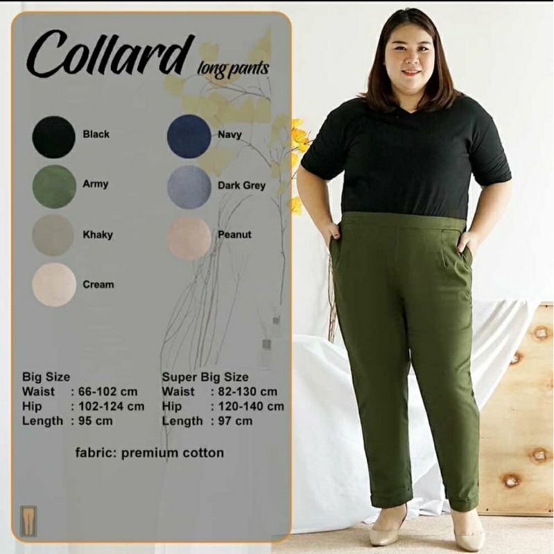 SW - COLLARD LONG PANTS / CELANA BIG SIZE WANITA / CELANA JUMBO WANITA / CELANA JUMBO WANITA BIG SIZ
