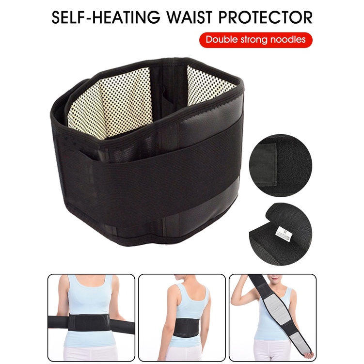 Terapi Pinggang dan Sakit Punggung Magnet Tourmaline terasa hangat Korset membantu penderita sakit pinggang  Alat Therapy Pinggang Magnetic kesehatan Lumbar Support Belt Adjustable Self-heating Magnetic Therapy Lumbar Brace Belts Thermal Fitness Sports