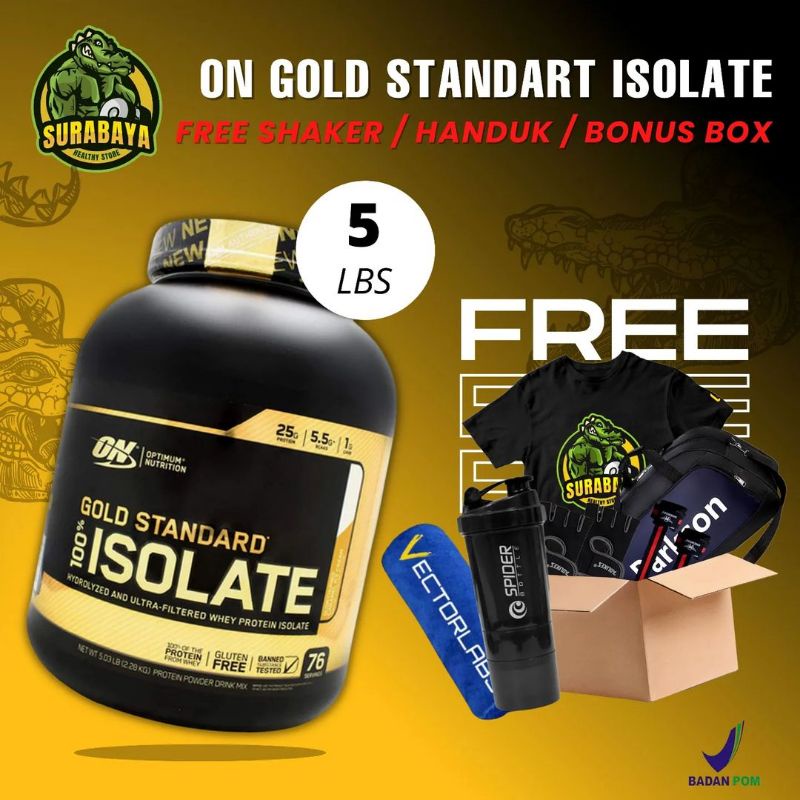 Optimum Nutrition ON Gold Standard Isolate 5 Lbs BPOM Whey Protein Isolate Gold Standard 5lb 5lbs