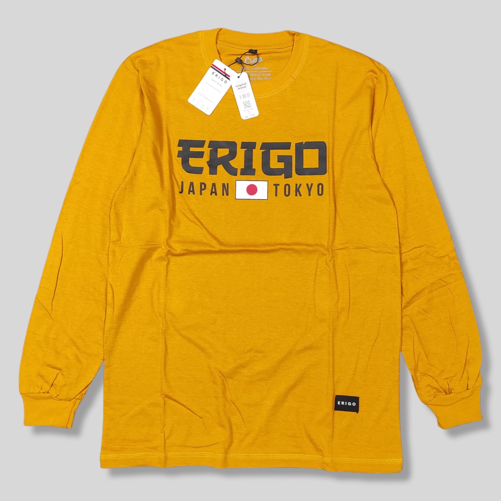 KAOS ERIGO LENGAN PANJANG PRIA ORIGINAL PREMIUM TERBAIK BAJU KAOS DISTRO LENGAN PANJANG BAHAN KATUN 