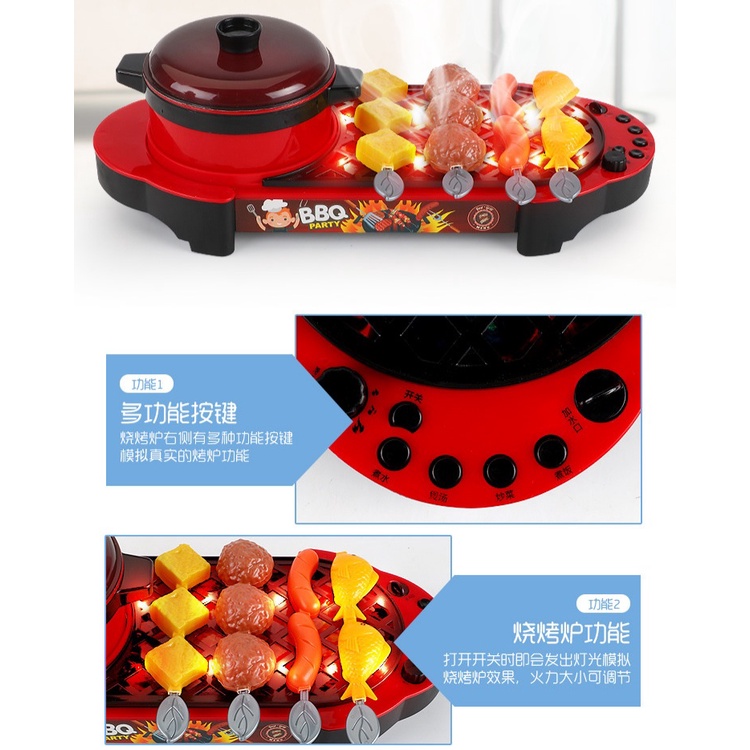 Tma / Mainan BBQ Steamboat Set Terlengkap 69pcs Dengan Spraymist / Mainan Anak Masak Masak