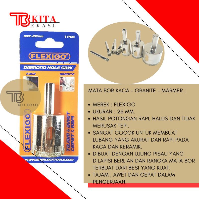 MATA BOR KACA FLEXIGO 26 MM / MATA BOR GRANITE FLEXIGO 26 MM /MATA BOR MARMER FLEXIGO 26 MM