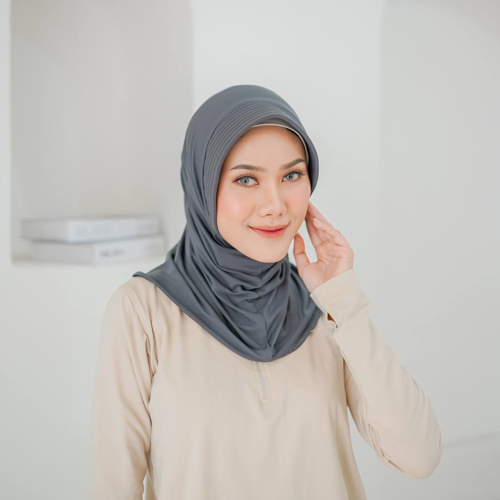 Bergo Sport Hijab Olahraga Premium / Bergo Sport Jersey Premium / Hamidah bergo S /Bergo pad s-3