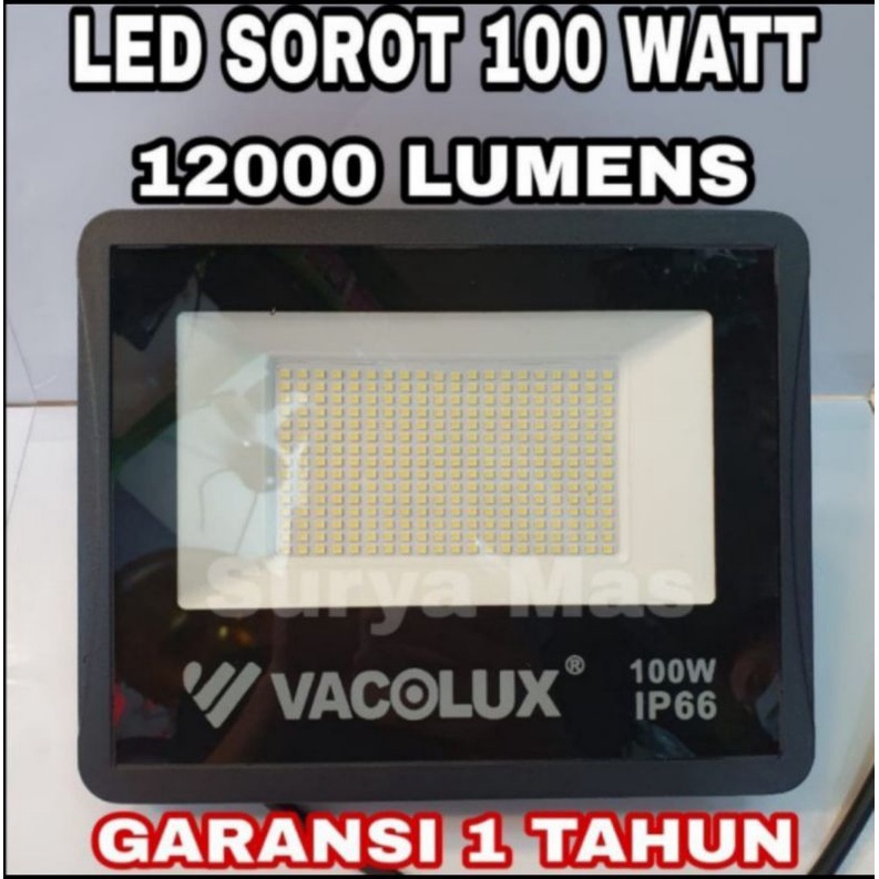 Vacolux Lampu Sorot 100 Watt Lampu Tembak Led Floodlight 100w Sorot - Putih