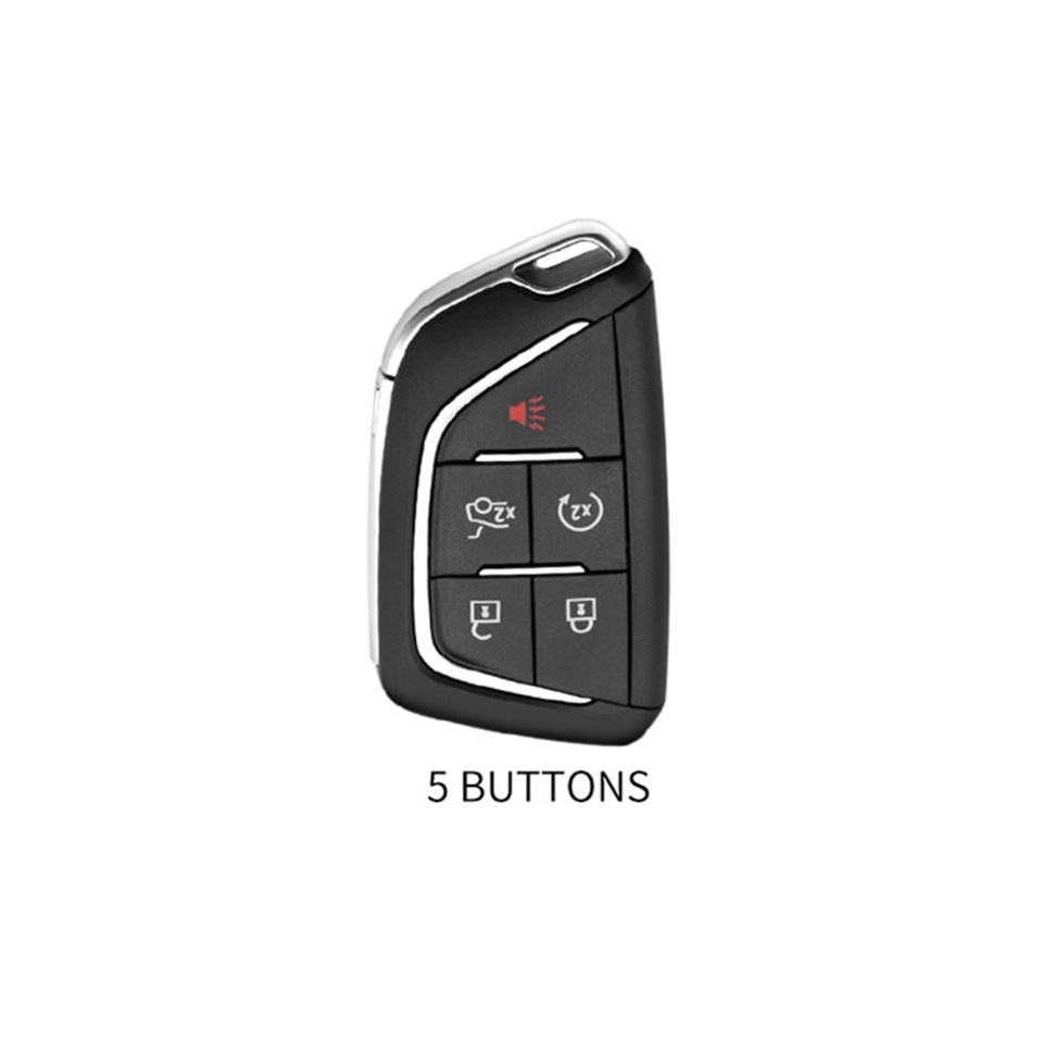 Case Holder Kunci Remote Mobil Keyless 5 Tombol Bahan Zinc Alloy Untuk Cadillac CT5 2019 2020