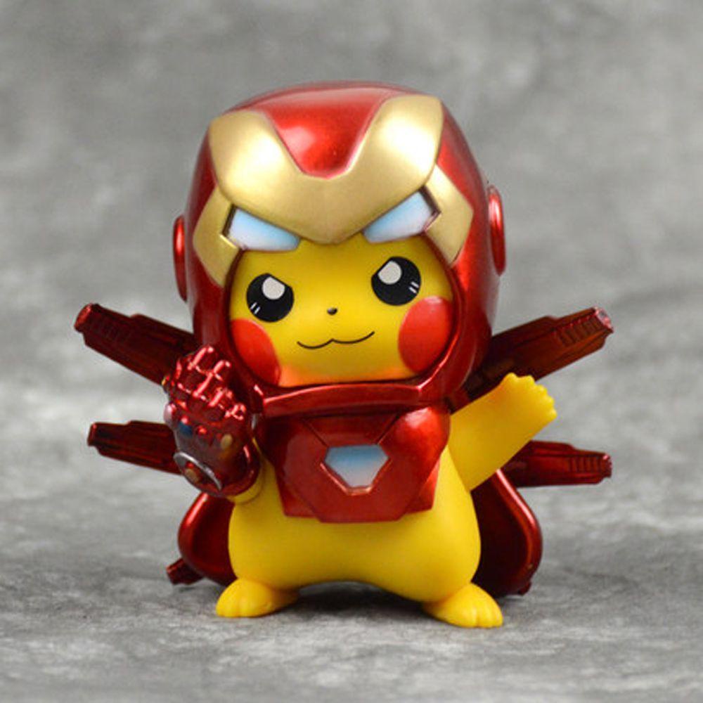 Lanfy Pokemon Action Figure Hadiah Anak Mobil Dekorasi Iron Man Koleksi Anak Kids Cosplay Pikachu