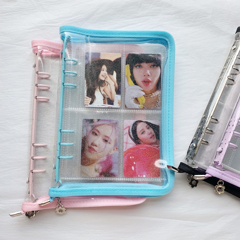 A5 wrapped zipper glittering 3-inch Polaroid loose leaf album Aidou album small card sticker storage book