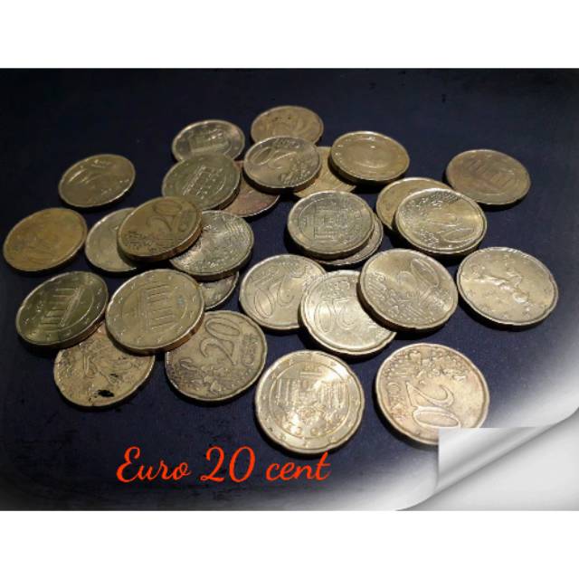 Koin euro 20 cent varian negara penerbit acak di jual per 1 coin