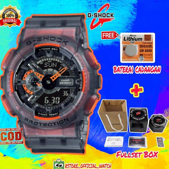 Jam Tangan Pria Casio G Shock Ga110 Ori Bm Orange,G-Shock Gshok Import