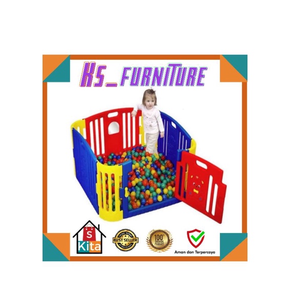pagar bayi/pagar plastik/pagar mainan anak/eduplay baby bear zone/pembatas bayi/tempat main anak