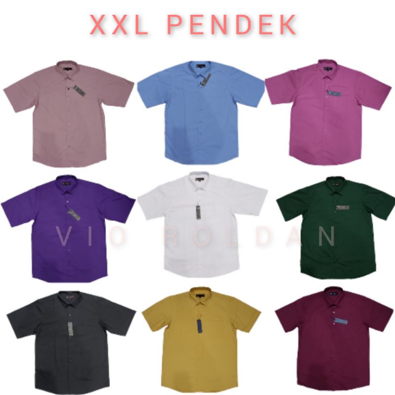 (BISA COD)Kemeja Polos Pendek Big Size XXL XXXL Kemeja Kerja Kemeja Kantor Kemeja Formal Kemeja Pria