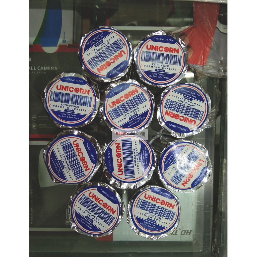 Kertas Kasir Struk Mini Printer Thermal - UNICORN 57x38mm / 57x38 mm / 57 x 38 mm