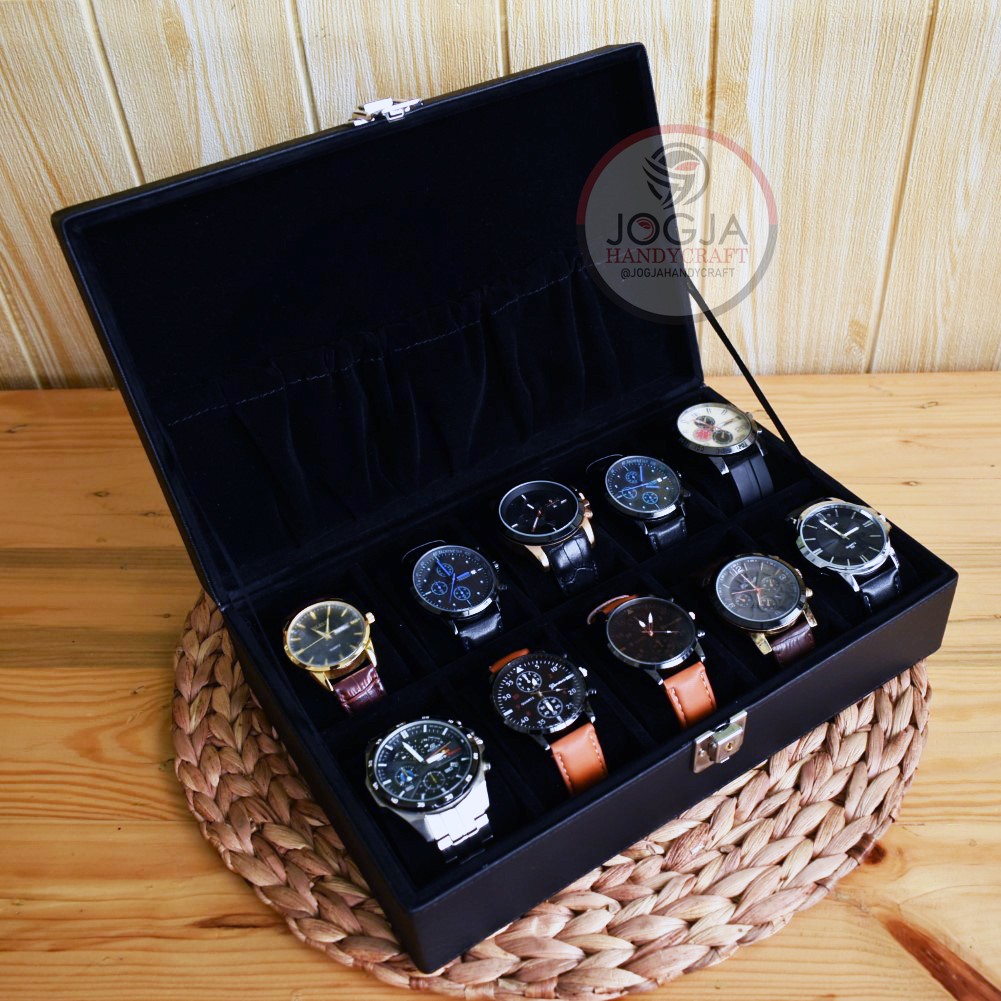 Exclusive Box Jam Tangan isi 10 JUMBO Kunci / Kotak Tempat Jam Tangan / Watch Box Organizer