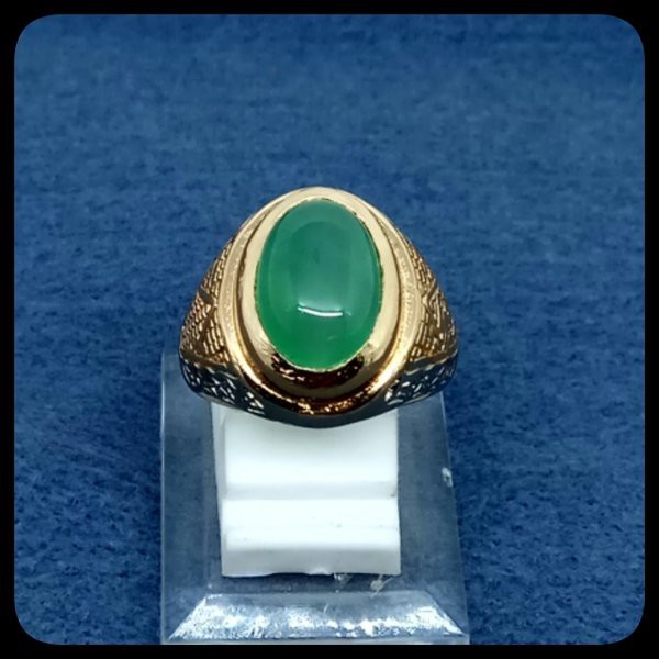 CINCIN BATU AKIK NATURAL GREEN TOPAZ HIGH QUALITY PREMIUM KANTORAN