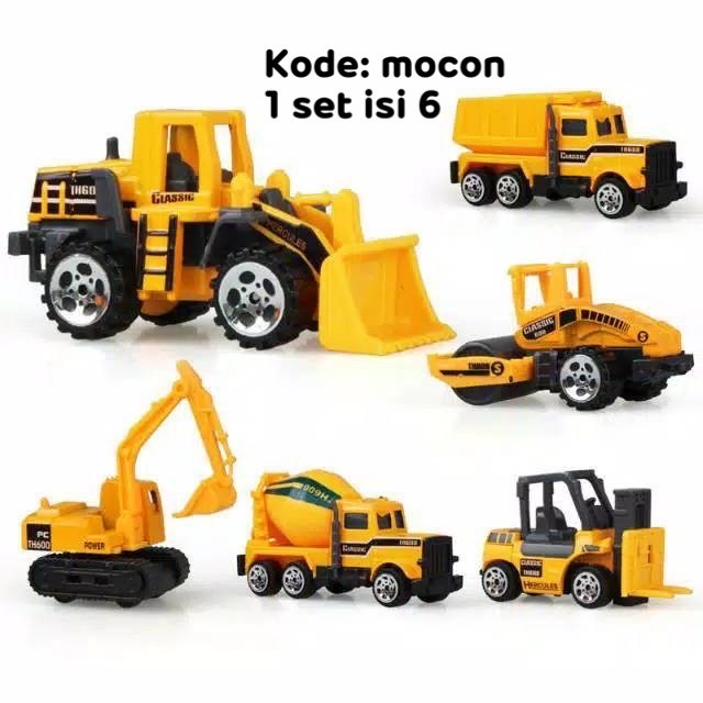 Mainan mobil mobilan construction cars mocon mobil kontruksi set 6 pcs