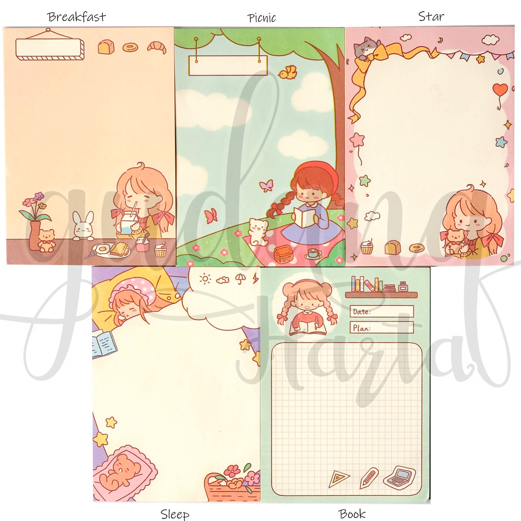 Memo Besar Girl Time Notes Gadis Waktu Memo DIY Scrapbook GH 301076