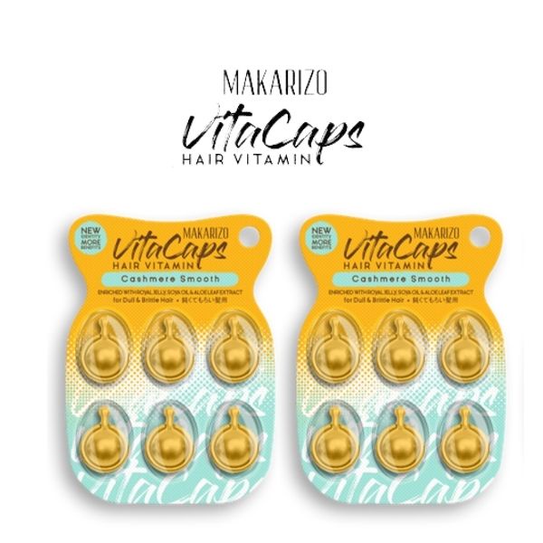 PAKET ISI 2 Makarizo VITACAPS Hair Vitamin CASHMERE SMOOTH - Vitamin Rambut Kapsul 6 x 1 mL