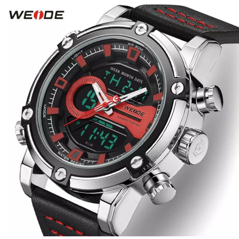 Jam Tangan Weide 2023 Jam Tangan Kulit Tahan Air Chronograph