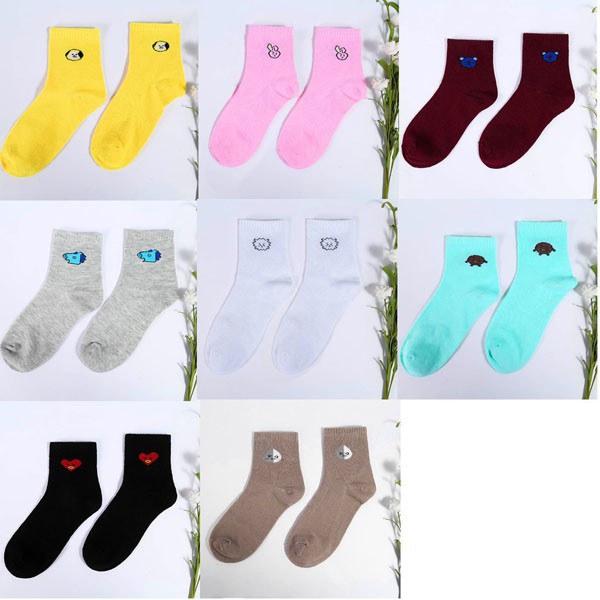 Kaos Kaki Karakter KPOP / Kaos Kaki Warna B.T.S Panjang Import Bahan Adem / TS-31