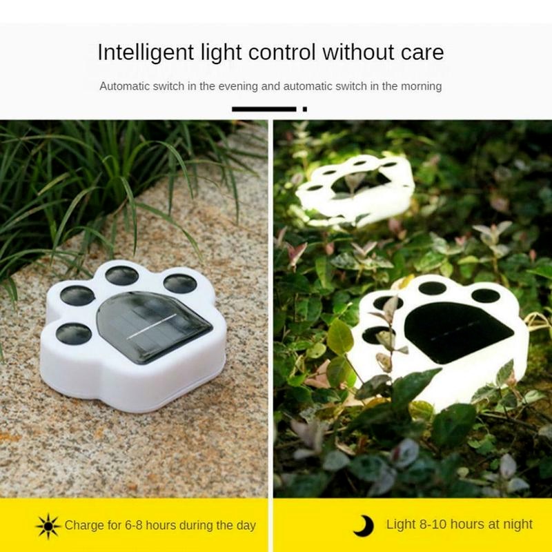 [ Solar Powered Waterproof Lawn Bear paw LED Pathway Decoration Lightings] [Waterproof Outdoor Landscape Lighting for Garden, Patio, Yard,Walkway, stairs，Yard]