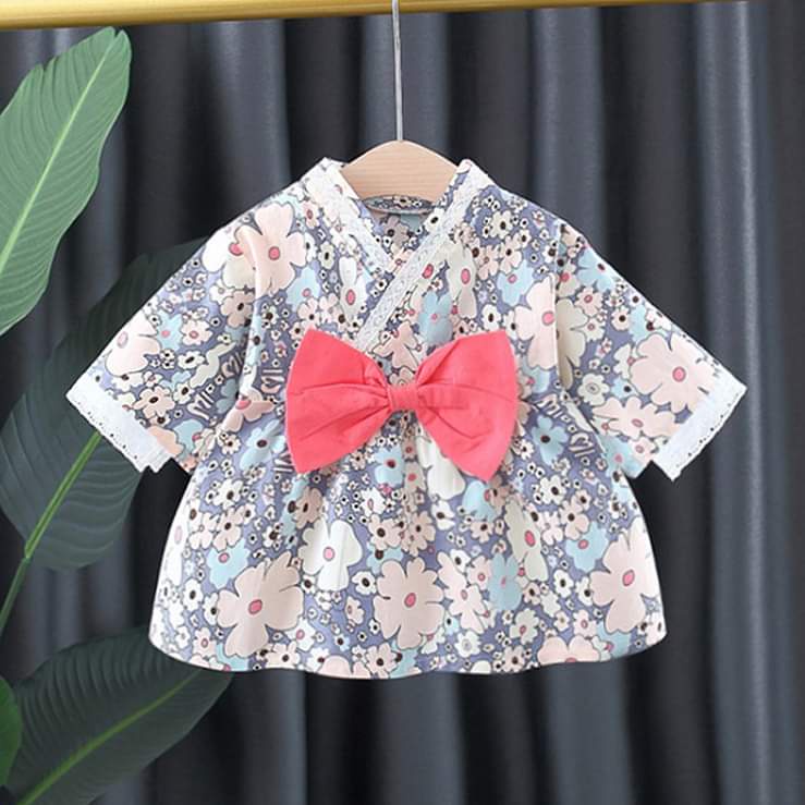 Kimono Baby Dress Flower Sakura Ribbon