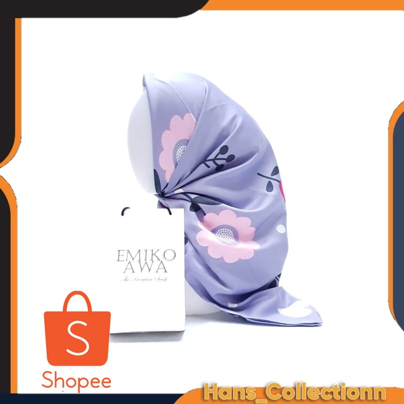 Jilbab Segiempat Motif TulsheGrey / Emikoawa / Jilbab / Jilbab Segiempat / Hijab / Hijab Segiempat