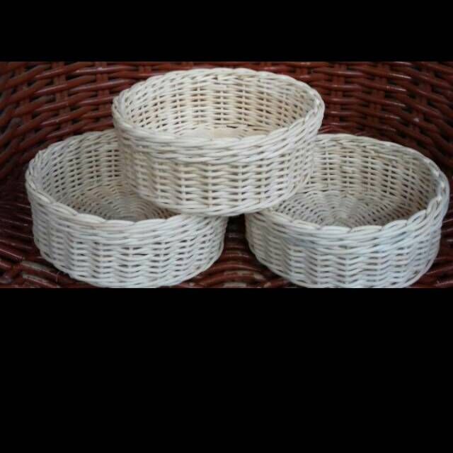 Keranjang bulat rotan