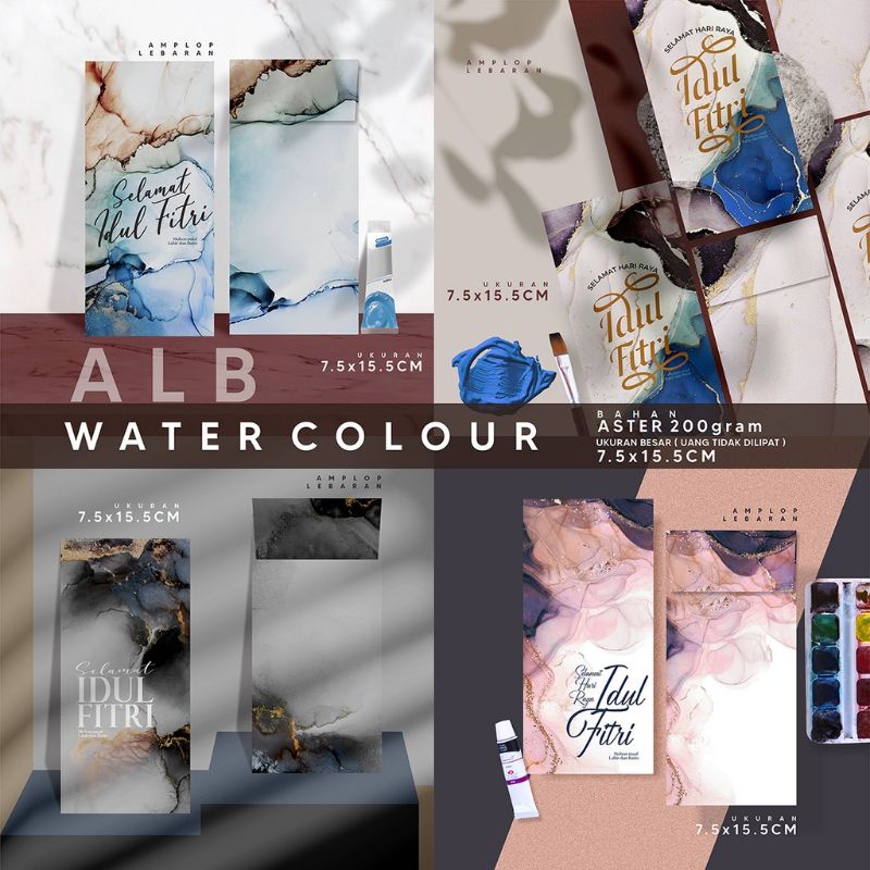 

Amplop lebaran premium tema water colour tebal bagus