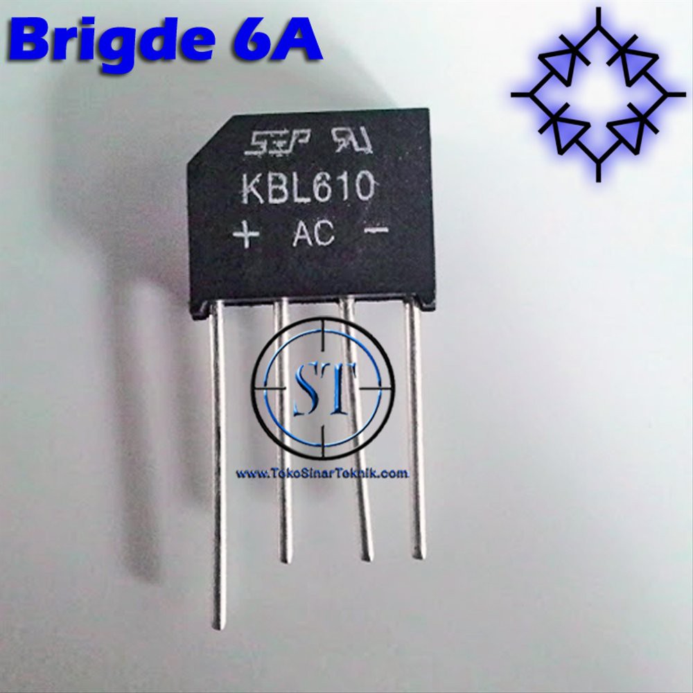 [PAS-9040] DIODA BRIDGE KBL610 6A SISIR 1000V JEMBATAN RECTIFIER BH56