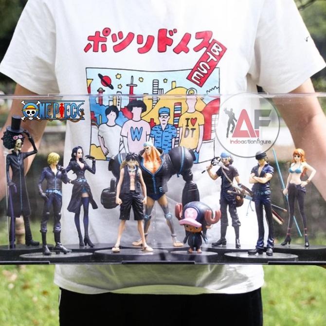 BEST SELLER ACTION FIGURE ONE PIECE MUGIWARA CREW 9PCS FILM GOLD SET BLACK COSTUME HAPPY SHOPING