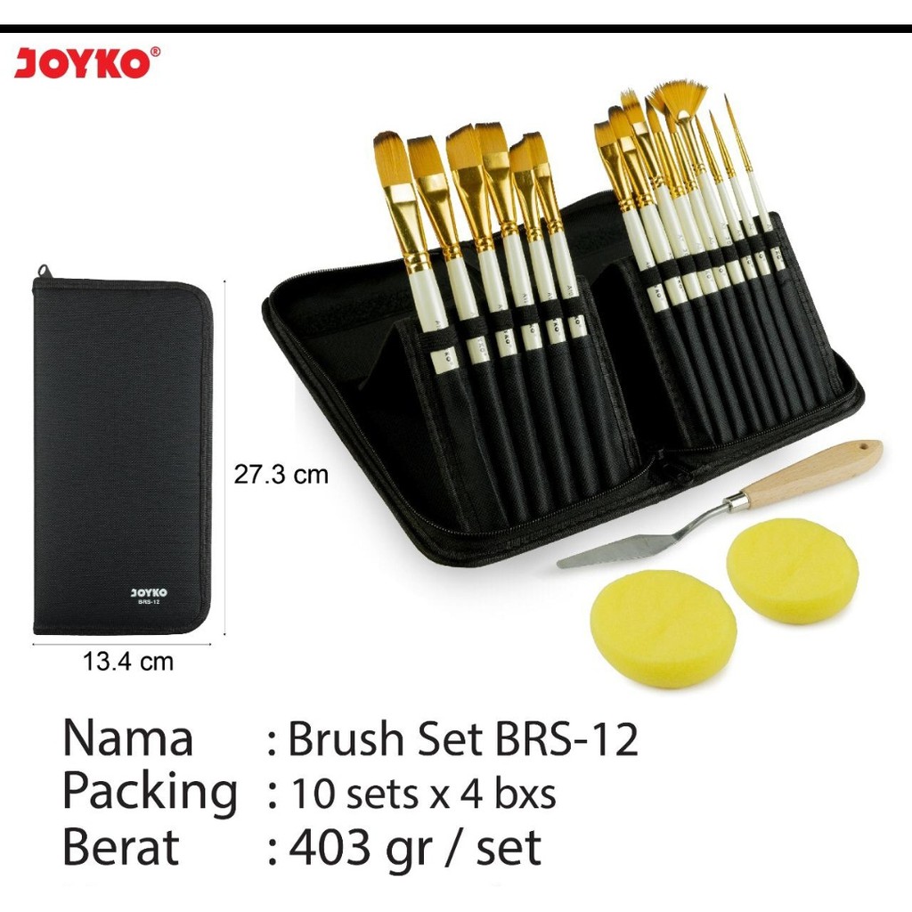 

kuas set joyko brush set brs 12