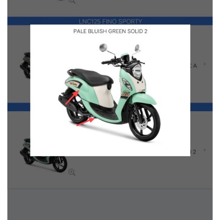 COVER BODY KANAN YAMAHA FINO FI 125 HIJAU ORIGINAL