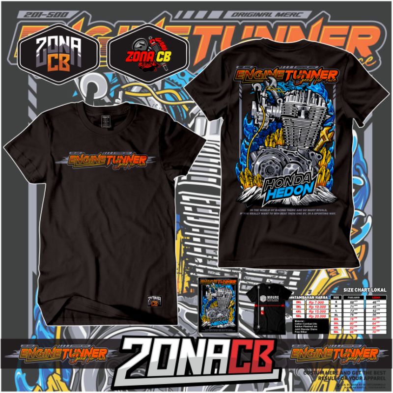 Jual Kaos Honda Hedon Original Zonacb Kaos Cb Gl100 Gl Megapro Tiger