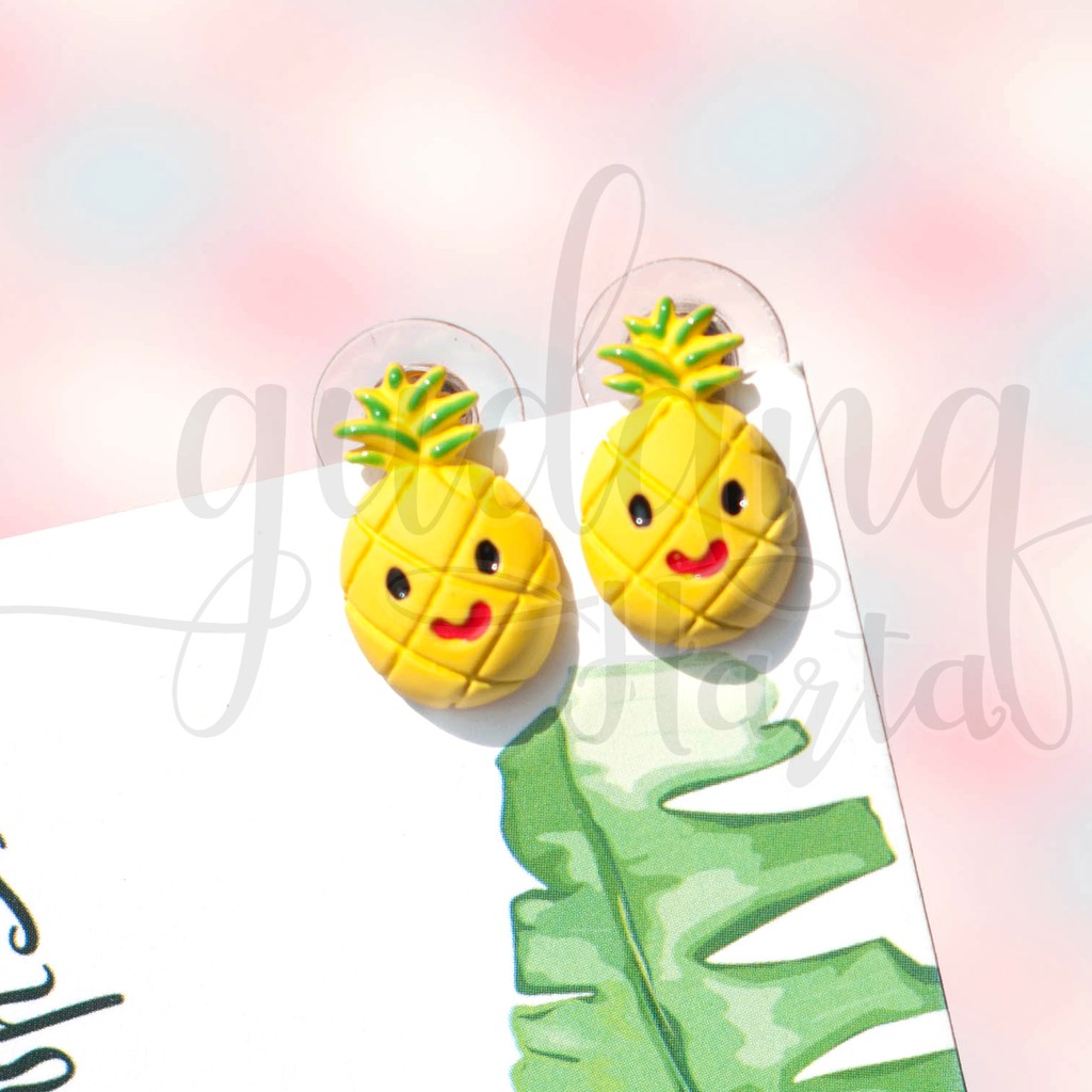 Anting Stud Pineapple Lucu Anting Unik Bagus Anting Murah Earrings GH 20379