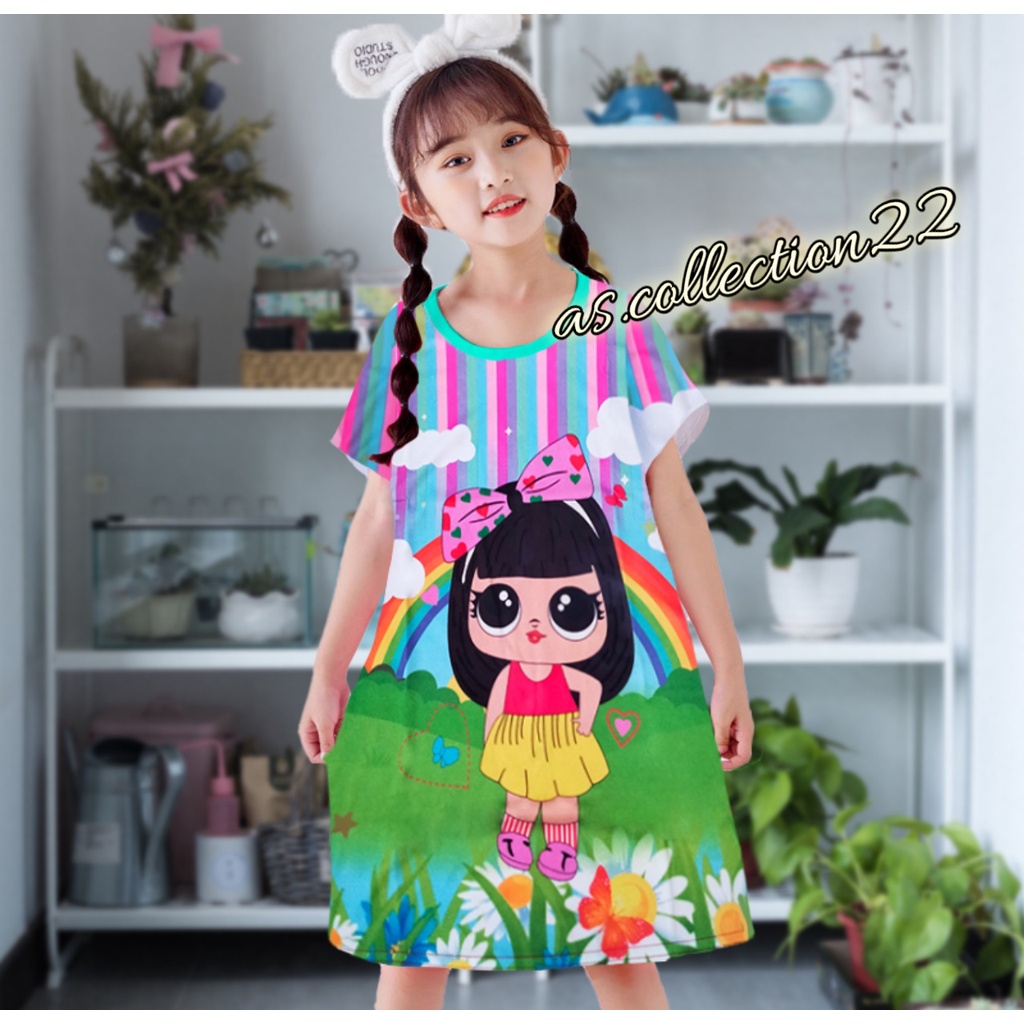 DRESS FULL PRINT DASTER ANAK MOTIF LOL CUTE UMUR 5-10 TAHUN