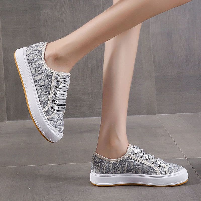 AGI7010 Sepatu Wanita Sneakers Tali Kanvas Model Terbaru Trendy dan Elegan Sepatu Canvas  Wanita Import