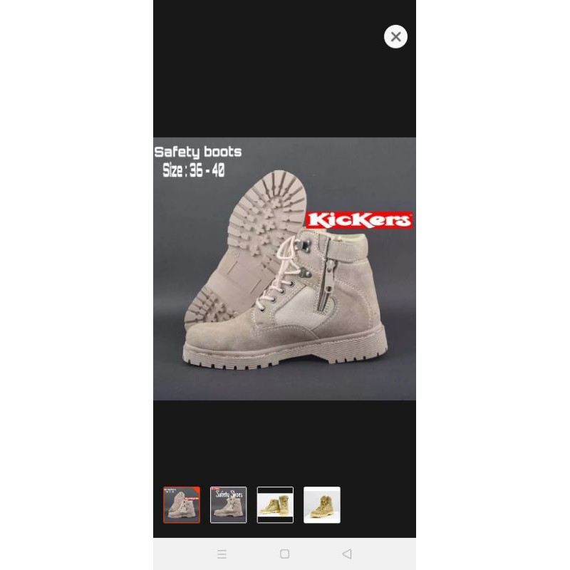 sepatu boots safety import wanita model terbaruh