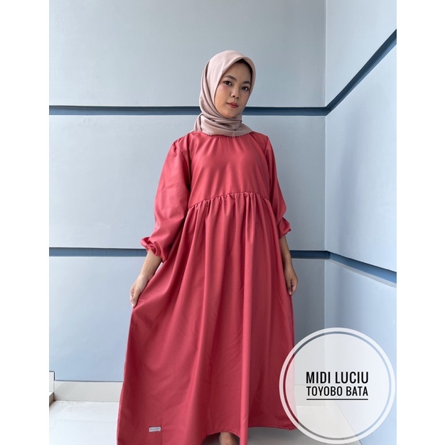 SALE !!! MIDI DRESS LUCIU TOYOBO /MOSCREPE / SHAKILA