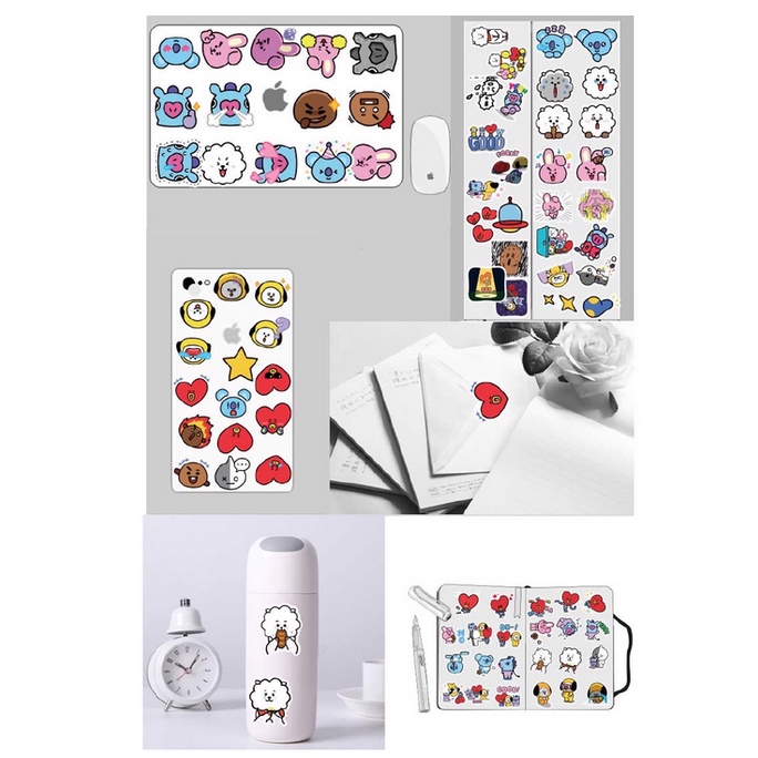 A20 STICKER 10PCS (BTS BT21 KPOP) anti air notebook scrapbook label tempel motif kartun superhero super hero unik lucu atk alat tulis kantor murah viral termurah kartun komputer leptop handphone hp smartphone koper laptop tembok kulkas disney anime