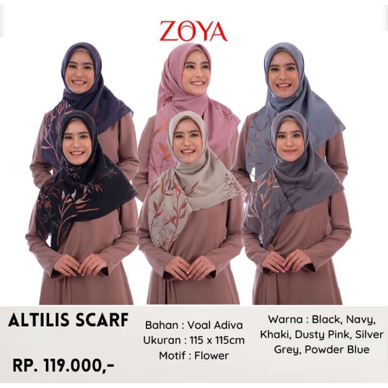 JILBAB SEGIEMPAT MOTIF ALTILIS SCARF BY ZOYA