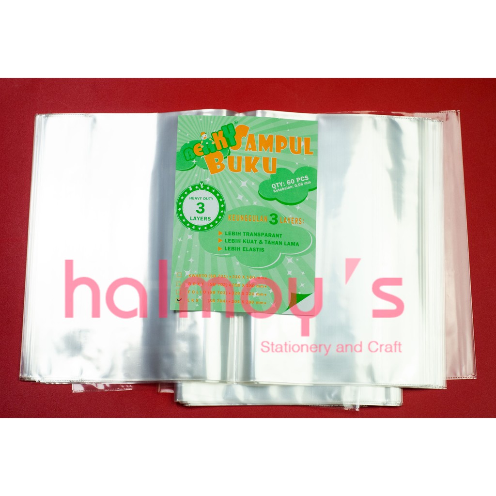 

SAMPUL BUKU PLASTIK BERKY UKURAN LKS ( 1 PACK = 60 PCS )