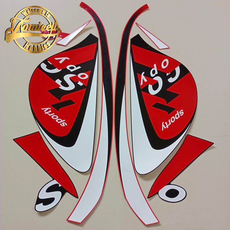 stiker decal striping motor honda scoopy 2022 sporty hitam merah list body standar berkualitas