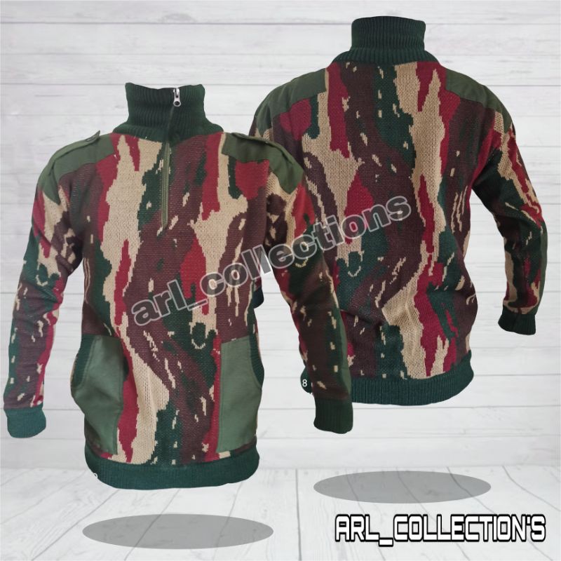 SWEATER RAJUT LORENG KOPASSUS JAKET SWETER ARMY