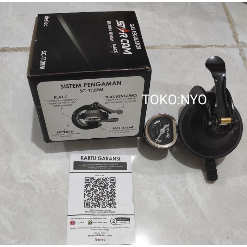 Regulator Kompor Gas LPG Starcam SCT12RM Black Edition Tekanan Rendah